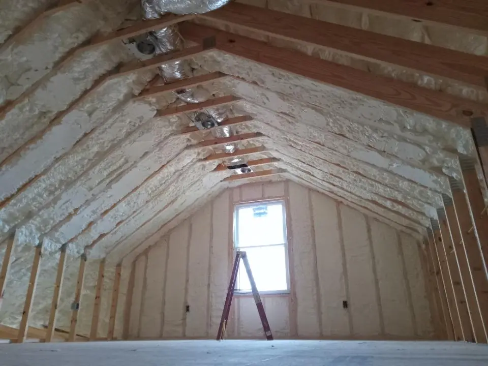Spray foam roofing application for Crawl Space Insulation project in Tucson Mountains